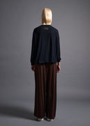 narrow sleeve crew neck top, navy, cogthebigsmoke, one size fits all, sustainable fashion, less is more, made in Japan, quiet luxury, minimalist