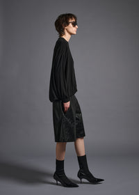 narrow sleeve crew neck top, black, cogthebigsmoke, one size fits all, sustainable fashion, less is more, made in Japan, quiet luxury, minimalist