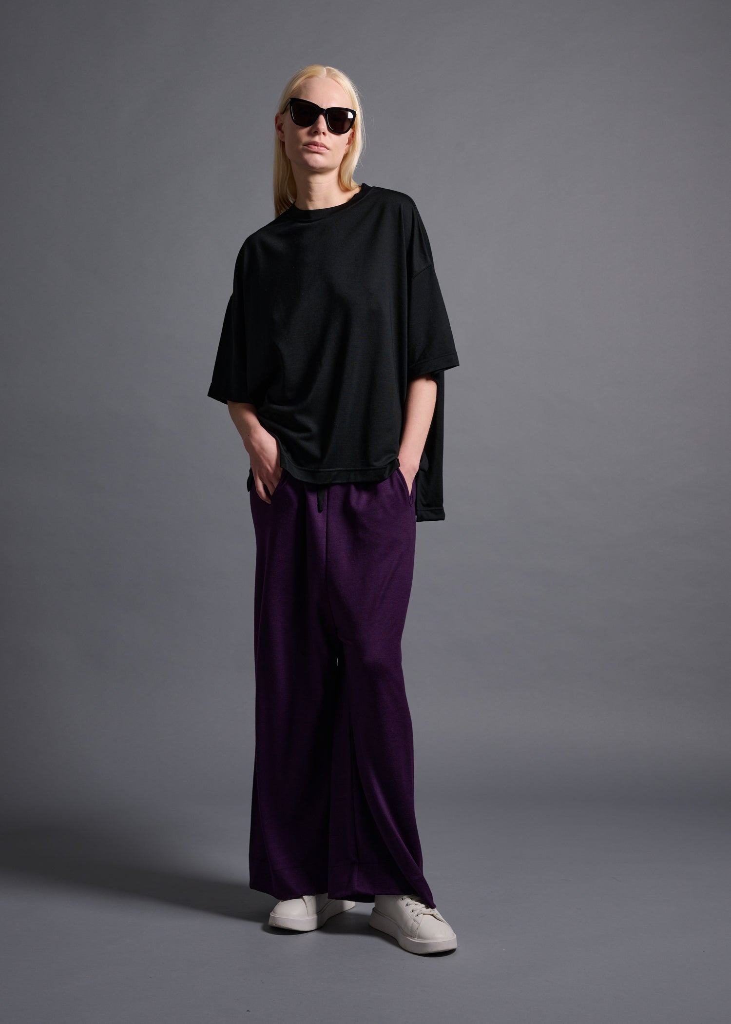 40 ALISON TROUSERS / HIGH GAUGE PURE WOOL JERSEY - C13