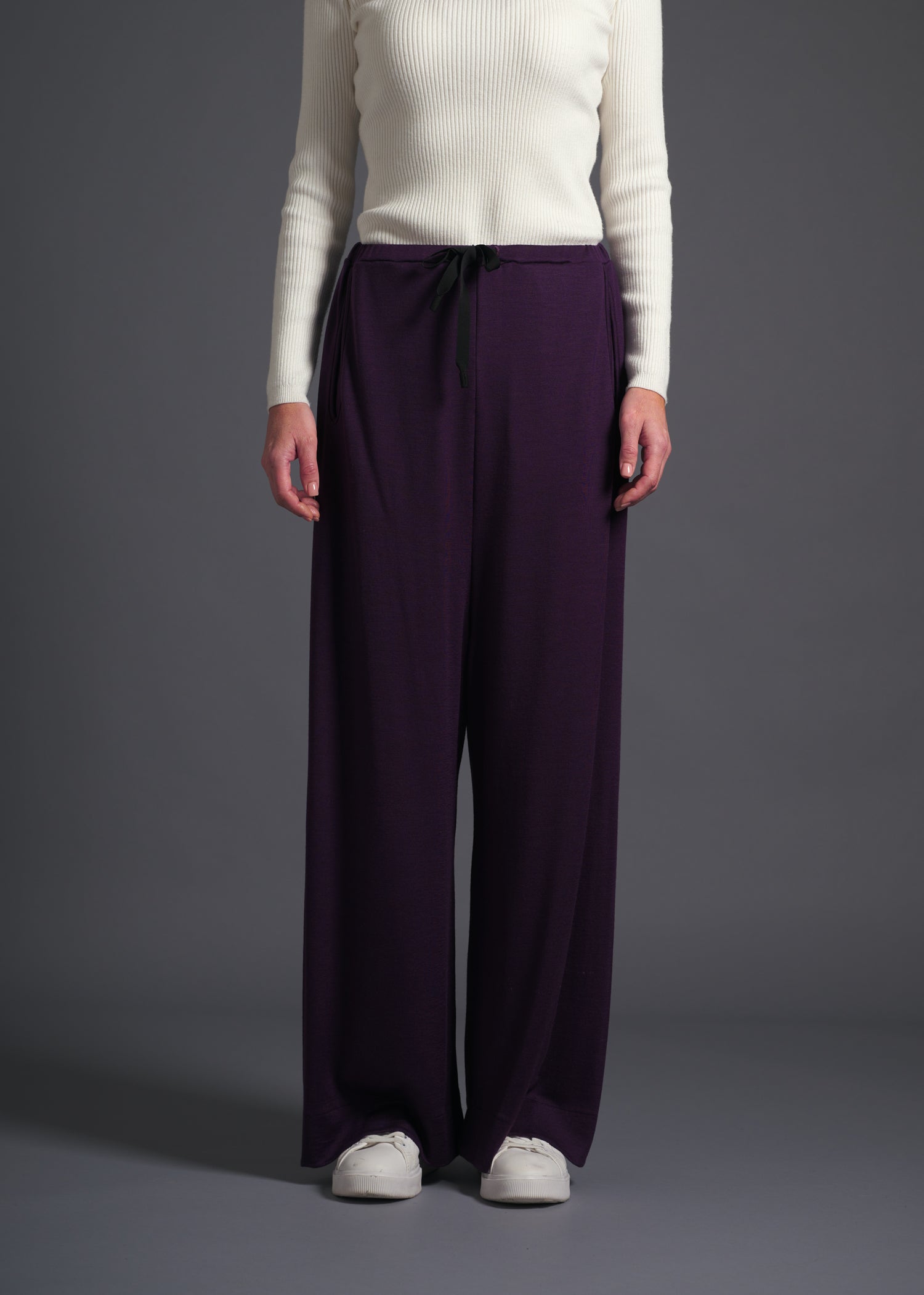 40 ALISON TROUSERS / HIGH GAUGE PURE WOOL JERSEY - C13