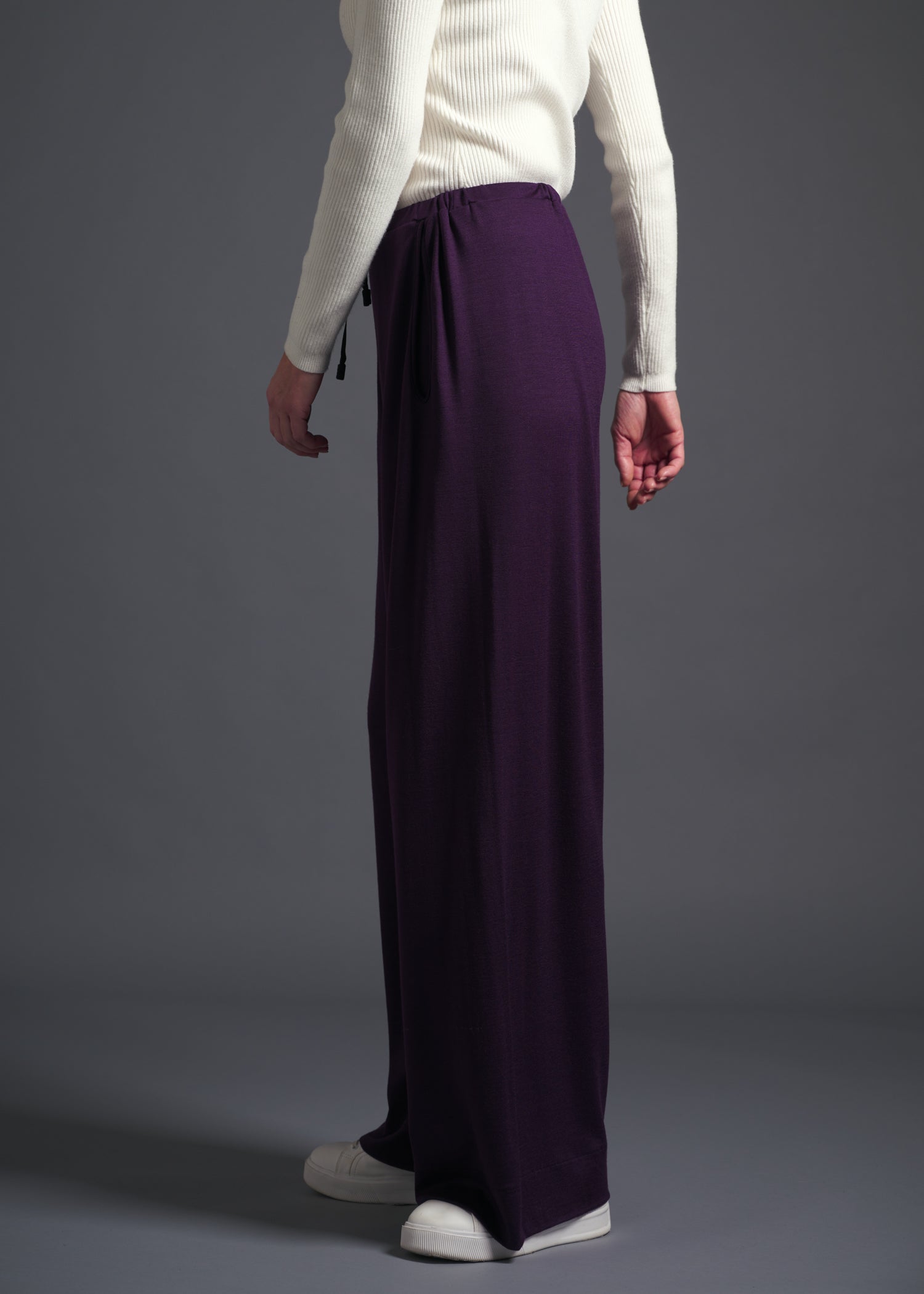 40 ALISON TROUSERS / HIGH GAUGE PURE WOOL JERSEY - C13