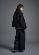 Short jacket with stand collar, black, cogthebigsmoke, one size fits all, sustainable fashion, less is more, made in Japan, quiet luxury, minimalist