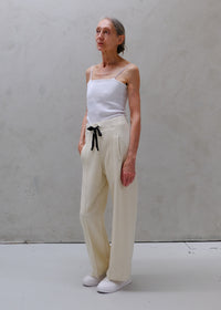 GALAXY SEMI-WIDE TROUSERS / RECYCLED WOOL QUARTER GAUGE KNITING - C9