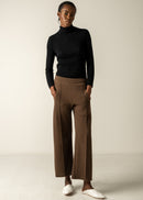 GALAXY SEMI-WIDE TROUSERS / RECYCLED WOOL QUARTER GAUGE KNITING - C9