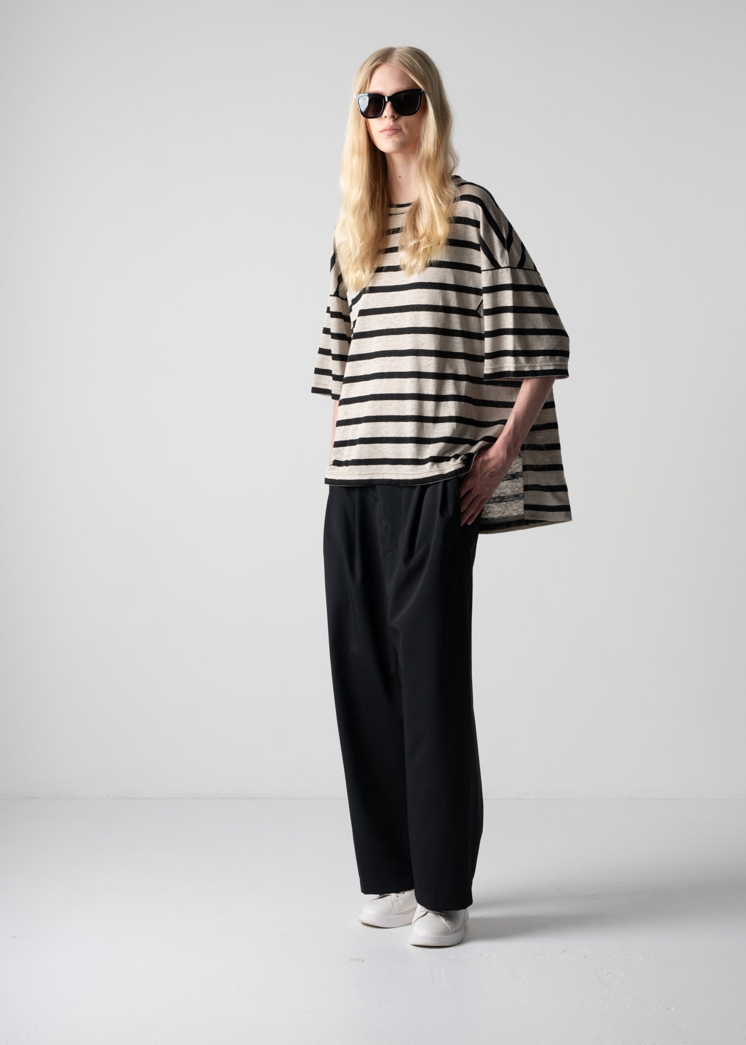 42 HARLEY T-SHIRT / LINEN STRIPE JERSEY - C12