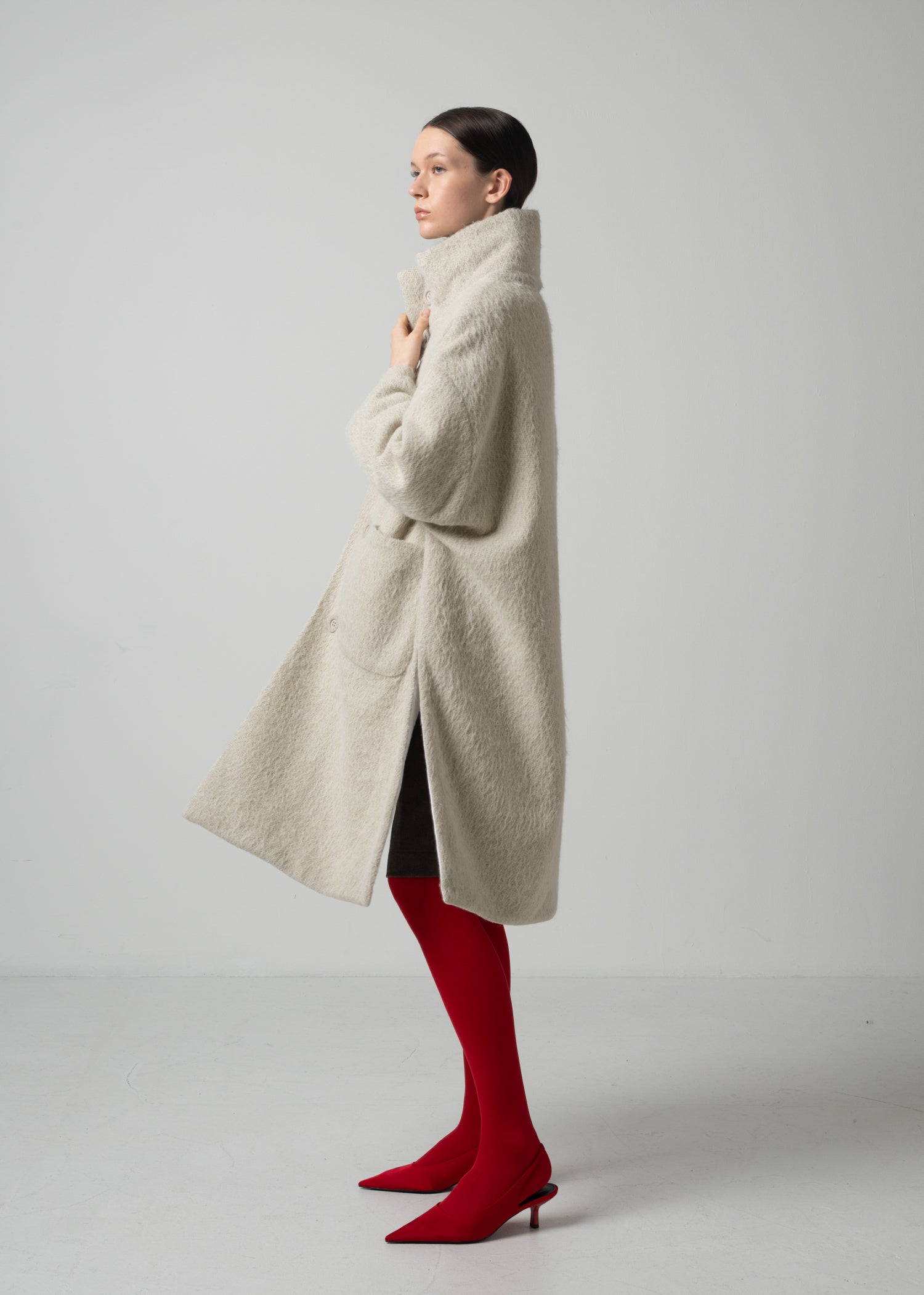 42 MARILYN COAT / ALPACA JAQUARD SHAGGY - C15