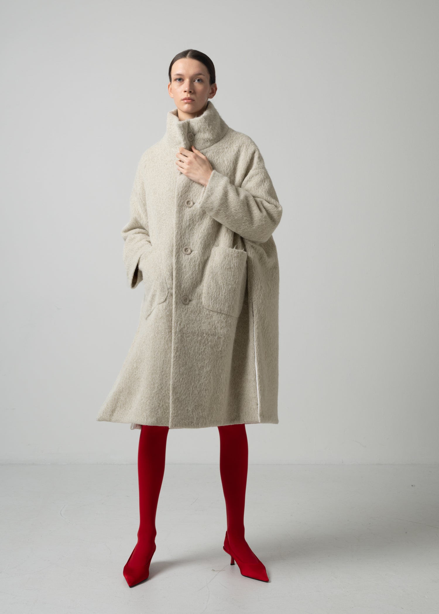 42 MARILYN COAT / ALPACA JAQUARD SHAGGY - C15