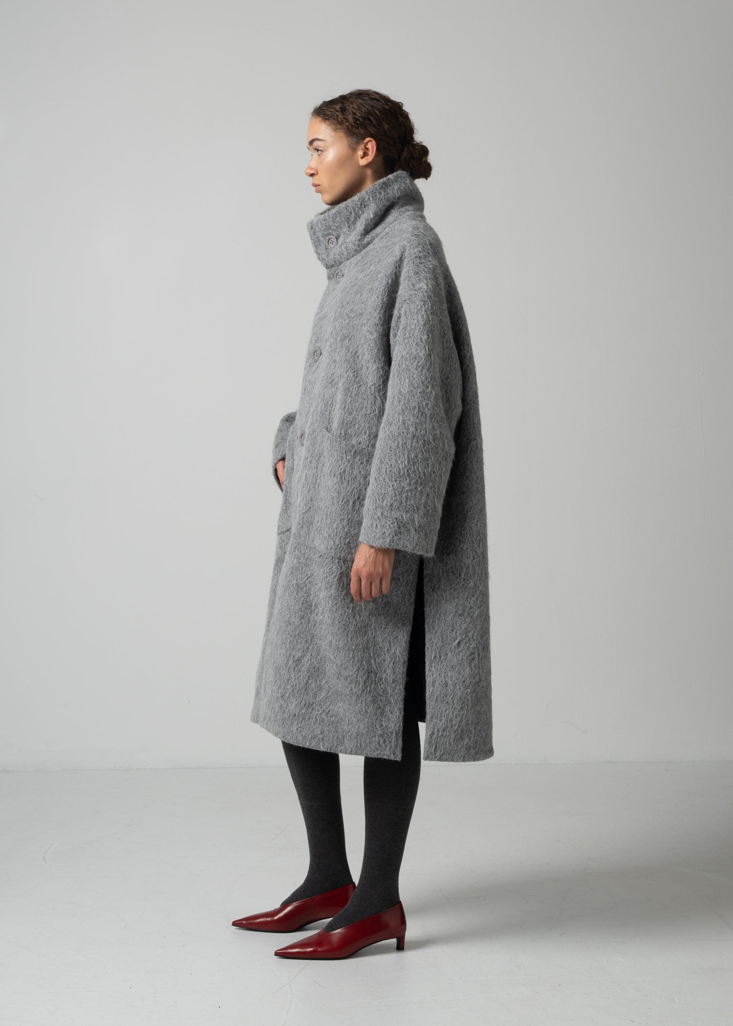 42 MARILYN COAT / ALPACA JAQUARD SHAGGY - C15