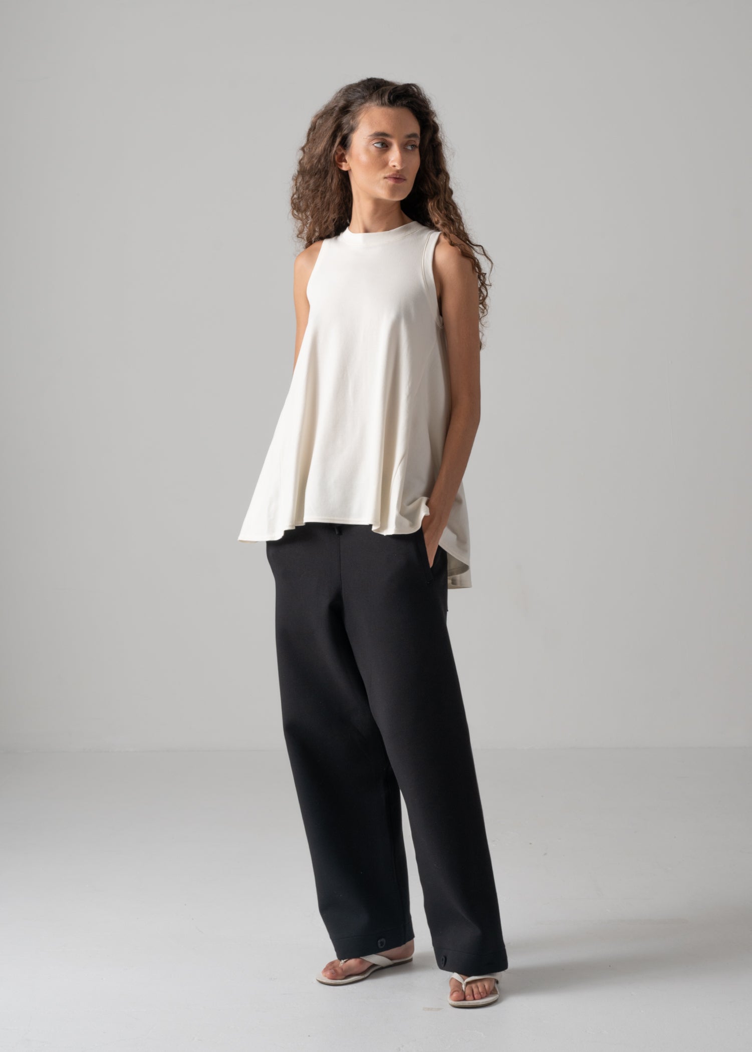 44 LANA TROUSERS / AIRY COTTON DOUBLE JERSEY - C14