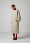 44 OCTAVIA A-LINE SKIRT / ALPACA JAQUARD SHAGGY - C15