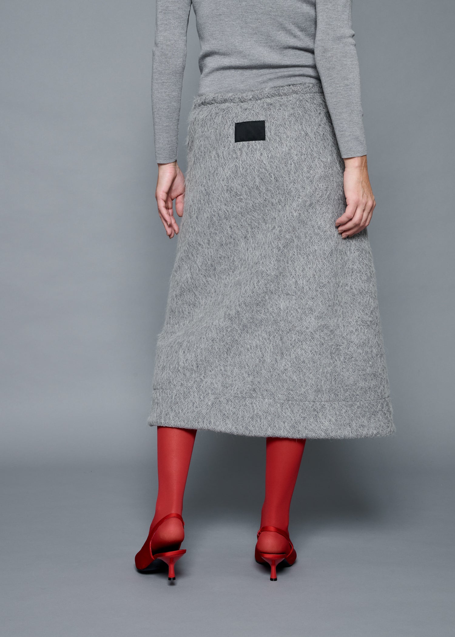 44 OCTAVIA A-LINE SKIRT / ALPACA JAQUARD SHAGGY - C15