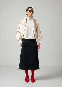 44 OCTAVIA A-LINE SKIRT / ALPACA JAQUARD SHAGGY - C15