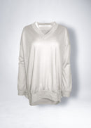 46 JENNY V-NECK TOP / HIGH GAUGE PURE WOOL JERSEY - C11