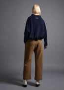 46 KORA BOTTLE NECK TOP / CHUNKY RIB JERSEY - C13