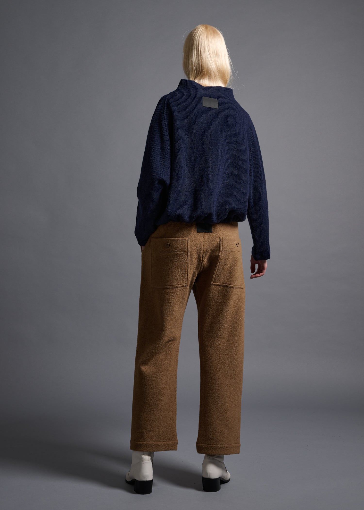 46 KORA BOTTLE NECK TOP / CHUNKY RIB JERSEY - C13