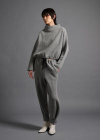 46 KORA BOTTLE NECK TOP / CHUNKY RIB JERSEY - C13