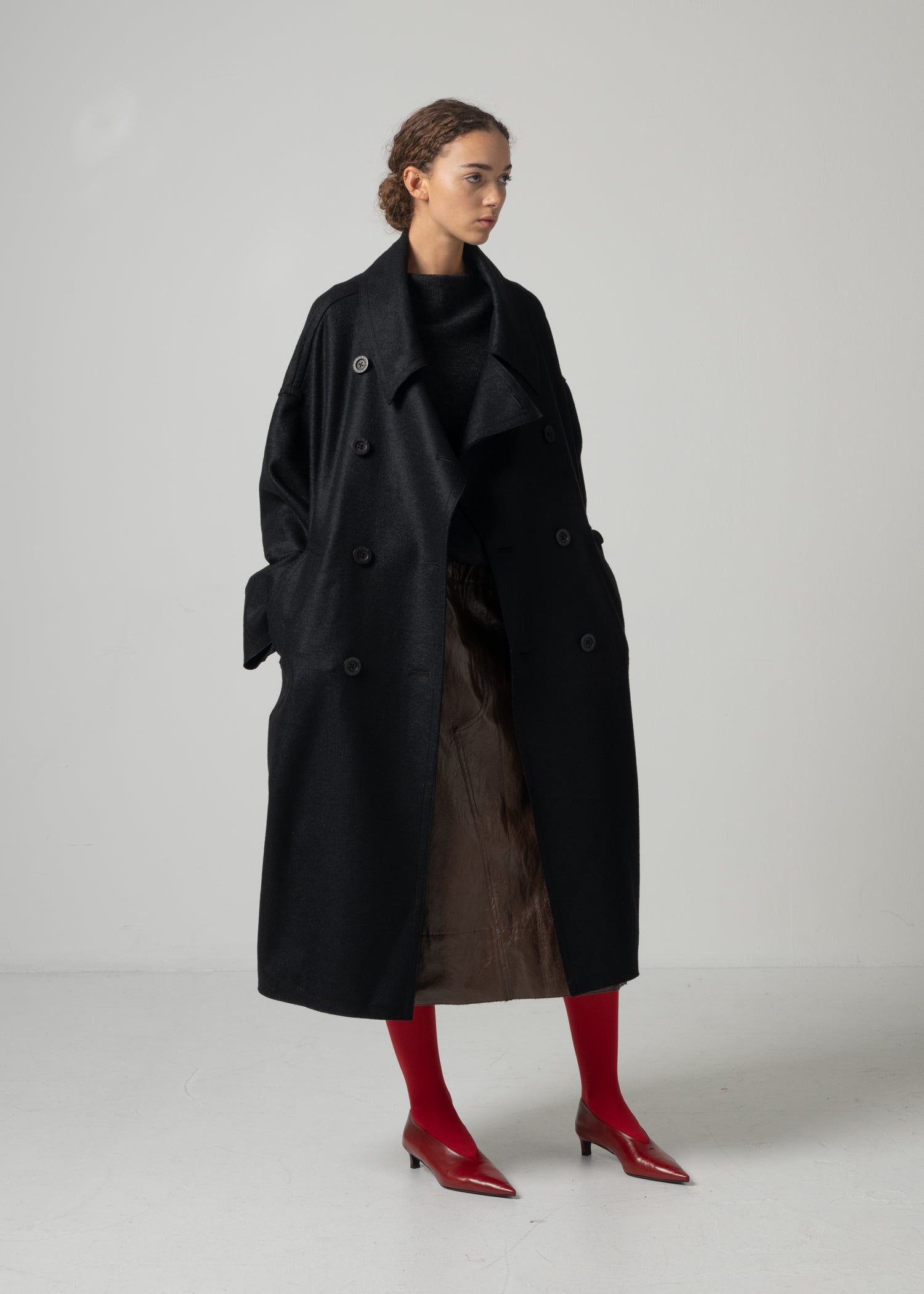 48 MARIE OVERSIZED COAT / WOOL COMPRESSED JERSEY - C15