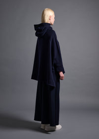 Relaxed Hoody Top, navy, cogthebigsmoke, one size fits all, sustainable fashion, less is more, made in Japan, quiet luxury, minimalist