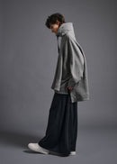 Relaxed Hoody Top, lt grey, cogthebigsmoke, one size fits all, sustainable fashion, less is more, made in Japan, quiet luxury, minimalist