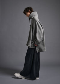 Relaxed Hoody Top, lt grey, cogthebigsmoke, one size fits all, sustainable fashion, less is more, made in Japan, quiet luxury, minimalist