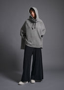 Relaxed Hoody Top, lt grey, cogthebigsmoke, one size fits all, sustainable fashion, less is more, made in Japan, quiet luxury, minimalist