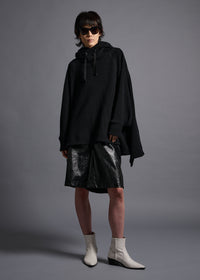 Relaxed Hoody Top, black, cogthebigsmoke, one size fits all, sustainable fashion, less is more, made in Japan, quiet luxury, minimalist