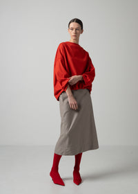 49 OCTAVIA A-LINE SKIRT W/PKT / WOOL COMPRESSED JERSEY - C15