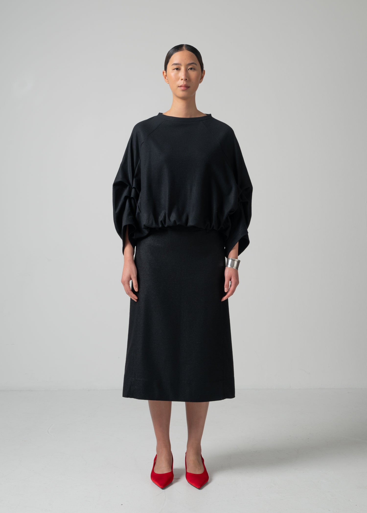 49 OCTAVIA A-LINE SKIRT W/PKT / WOOL COMPRESSED JERSEY - C15