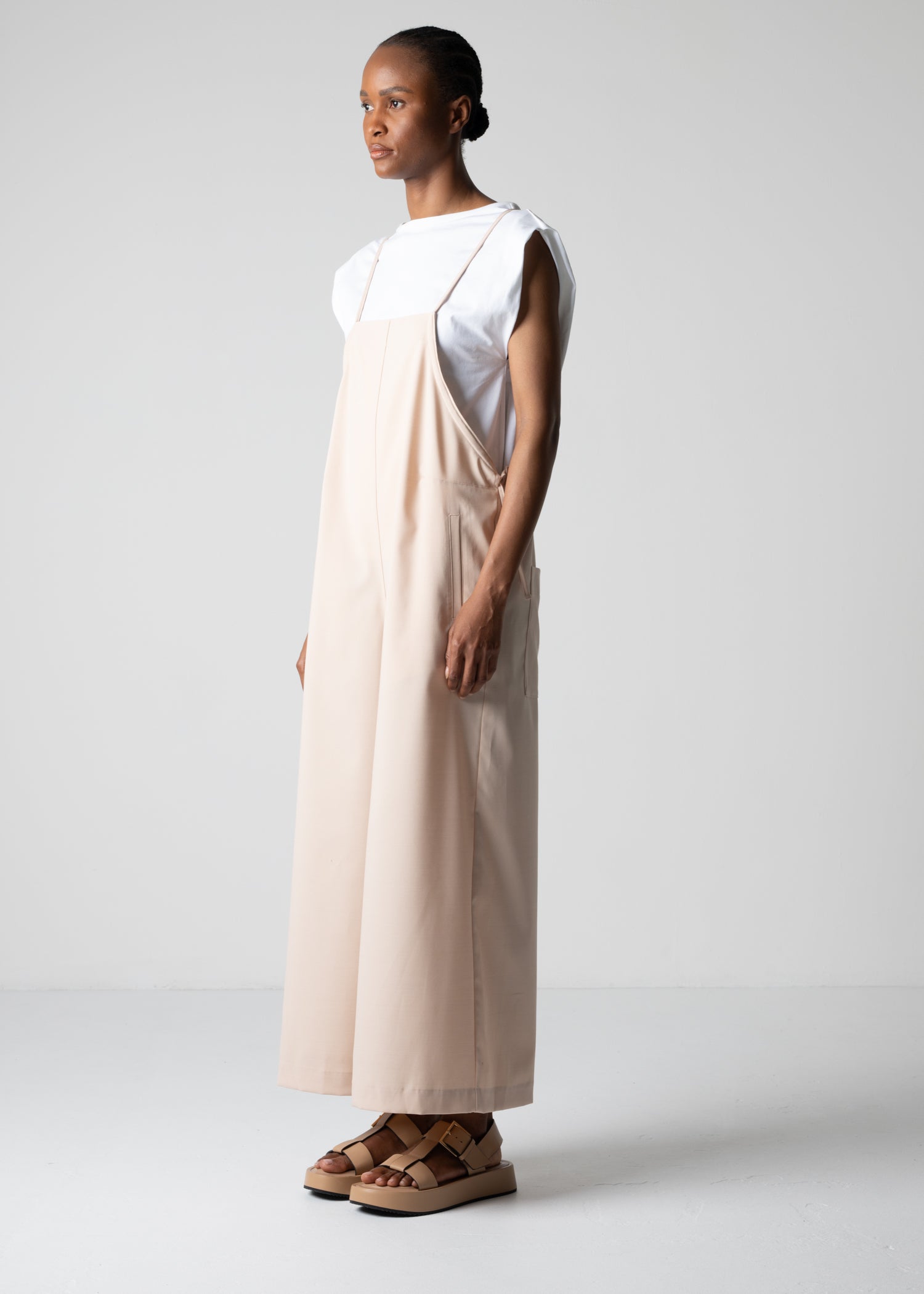 oversized overalls, peach, cogthebigsmoke, one size fits all, sustainable fashion, less is more, made in Japan, quiet luxury, minimalist