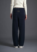 Simple straight-leg easy trousers, navy, cogthebigsmoke, one size fits all, sustainable fashion, less is more, made in Japan, quiet luxury, minimalist