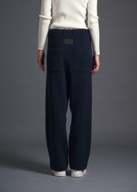 Simple straight-leg easy trousers, navy, cogthebigsmoke, one size fits all, sustainable fashion, less is more, made in Japan, quiet luxury, minimalist