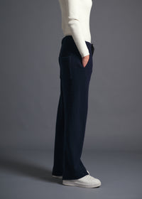 Simple straight-leg easy trousers, navy, cogthebigsmoke, one size fits all, sustainable fashion, less is more, made in Japan, quiet luxury, minimalist