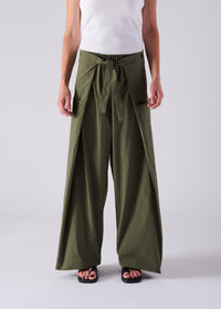 52 KARA WRAP TROUSERS / HIGH-COUNT PL STRETCH - C14