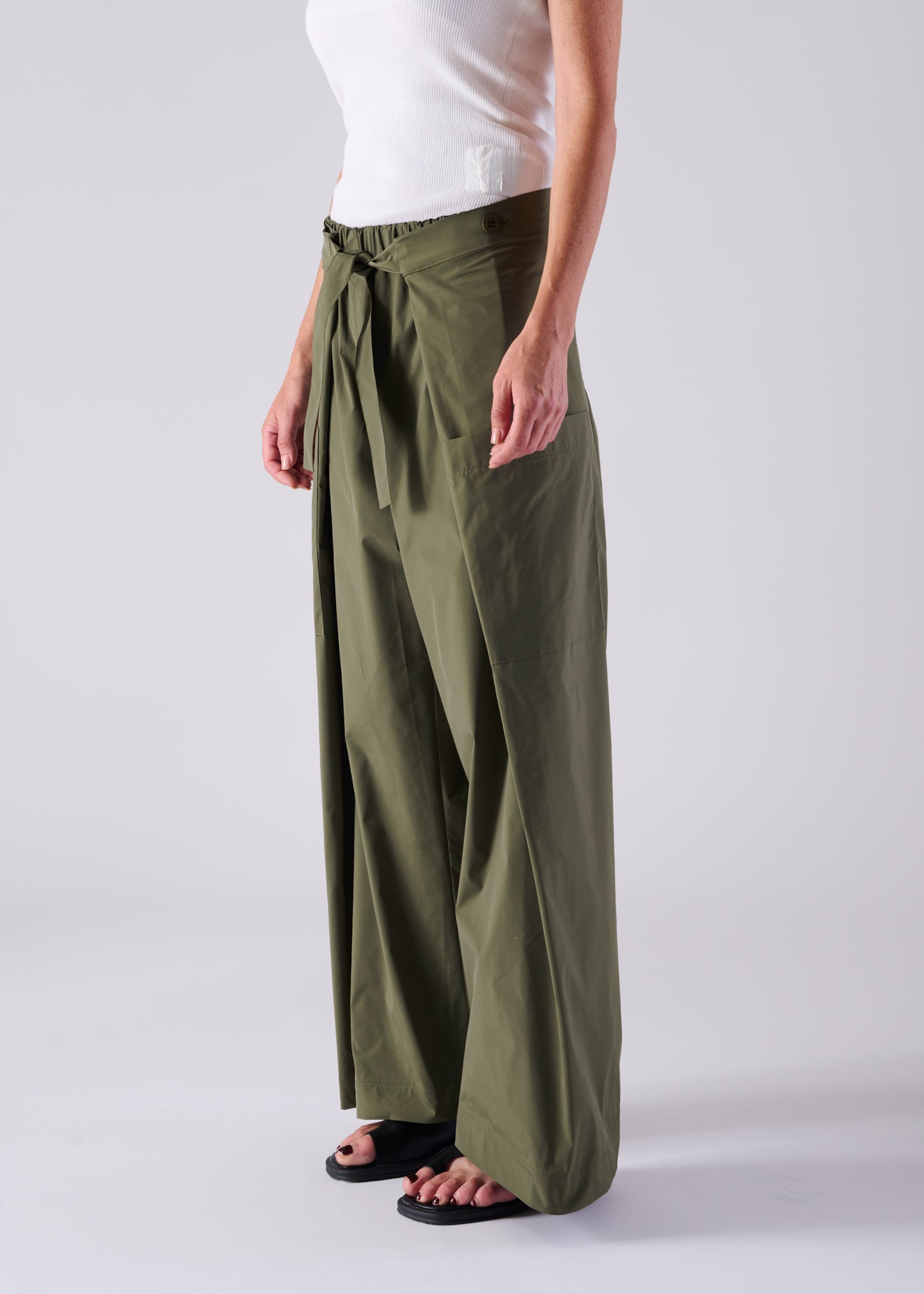 52 KARA WRAP TROUSERS / HIGH-COUNT PL STRETCH - C14