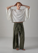 52 KARA WRAP TROUSERS / HIGH-COUNT PL STRETCH - C14