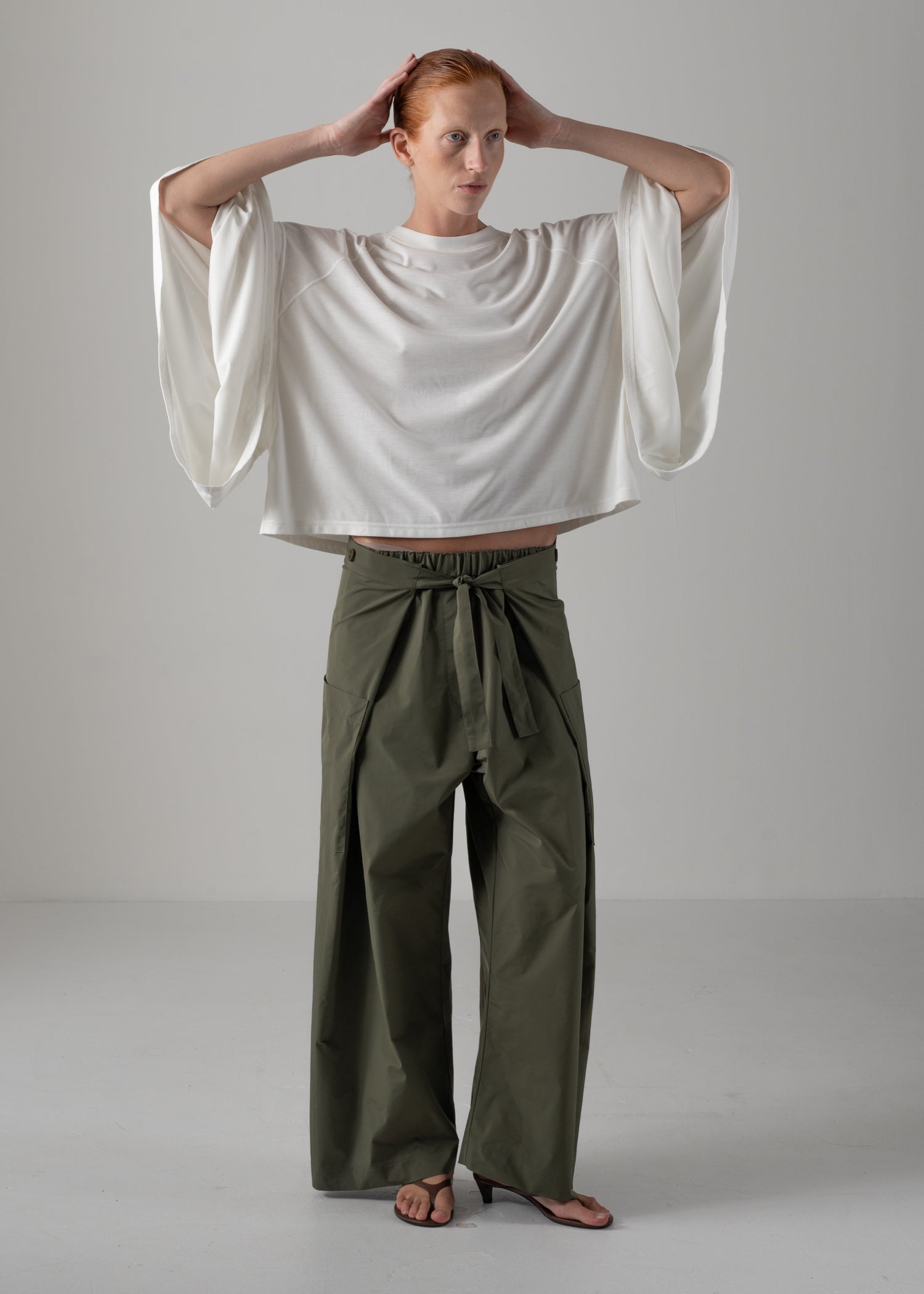 52 KARA WRAP TROUSERS / HIGH-COUNT PL STRETCH - C14