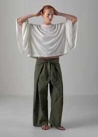 52 KARA WRAP TROUSERS / HIGH-COUNT PL STRETCH - C14
