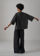52 KARA WRAP TROUSERS / HIGH-COUNT PL STRETCH - C14