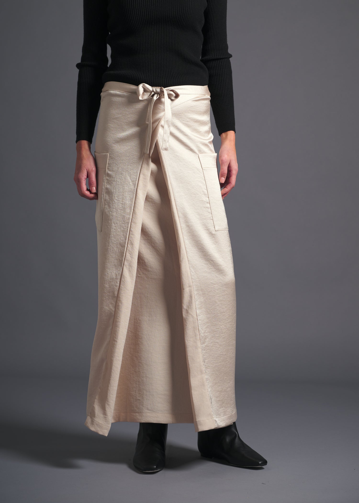 53 MINA DOUBLE WRAP SKIRT / ECO SATIN - C13