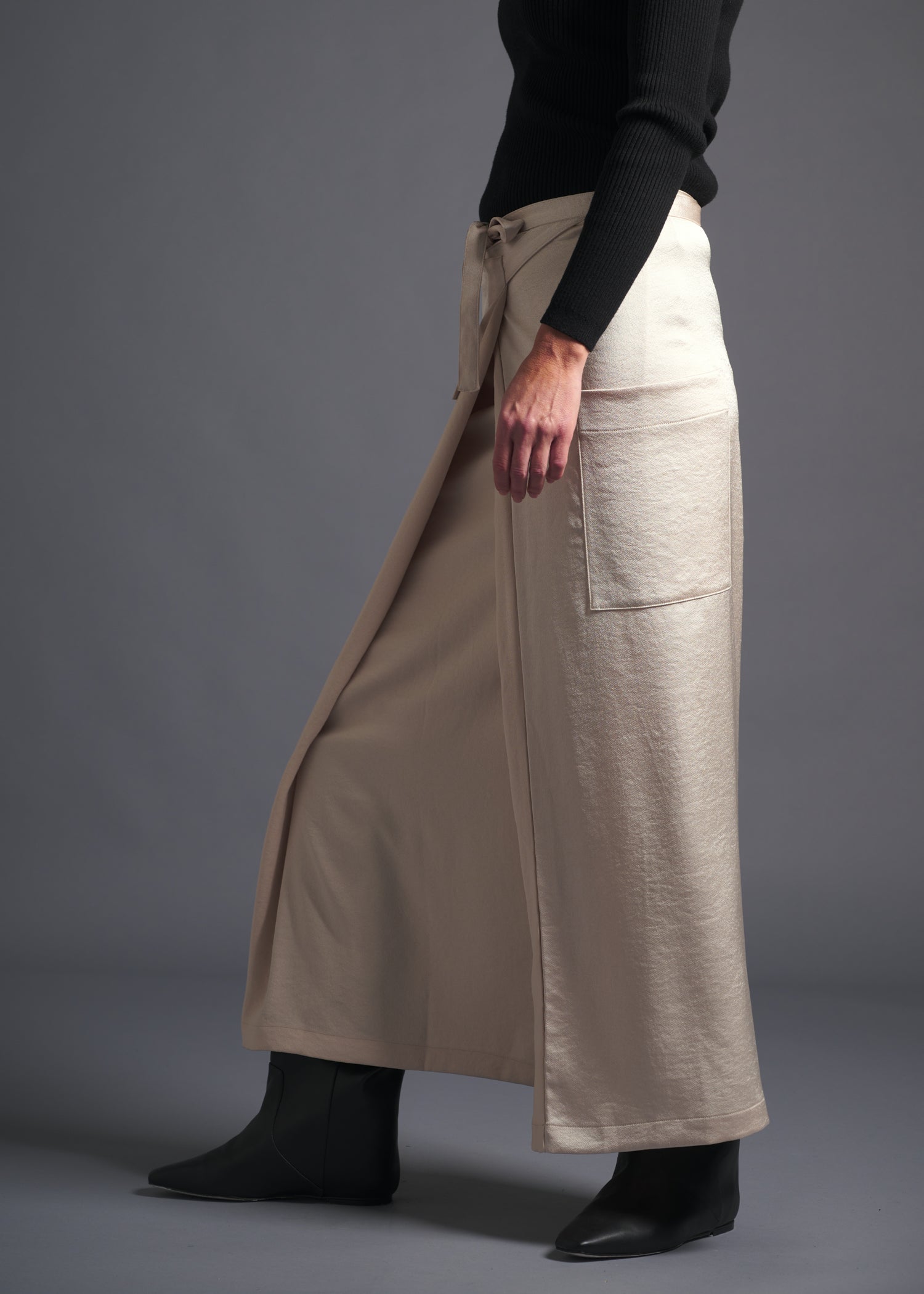 53 MINA DOUBLE WRAP SKIRT / ECO SATIN - C13