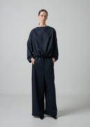 56 OPHELIA BOAT NECK TOP / FLANNEL KNIT TWILL - C15
