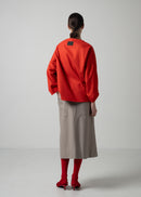 56 OPHELIA BOAT NECK TOP / FLANNEL KNIT TWILL - C15