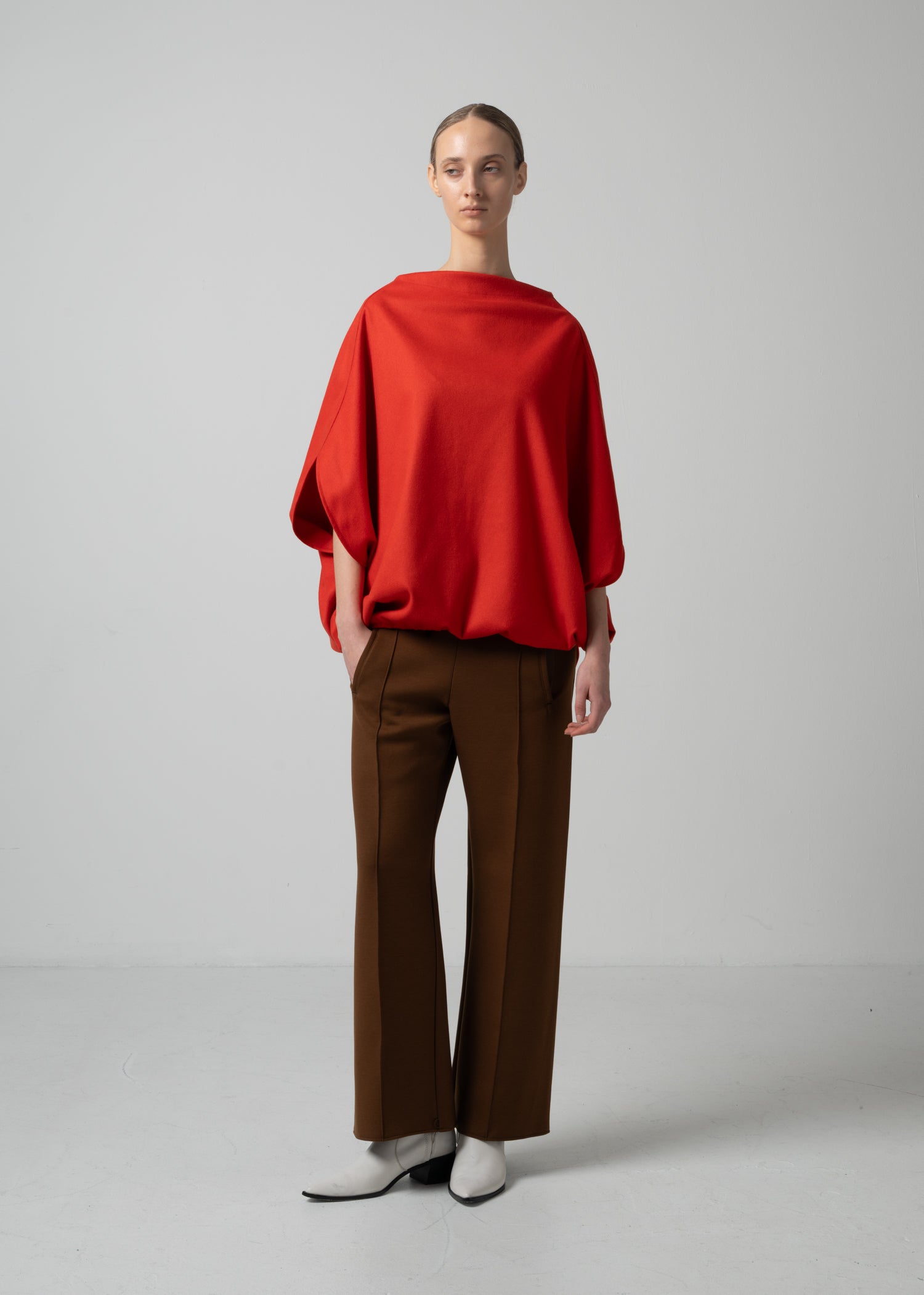 57 BELLE TOP / FLANNEL KNIT TWILL - C15