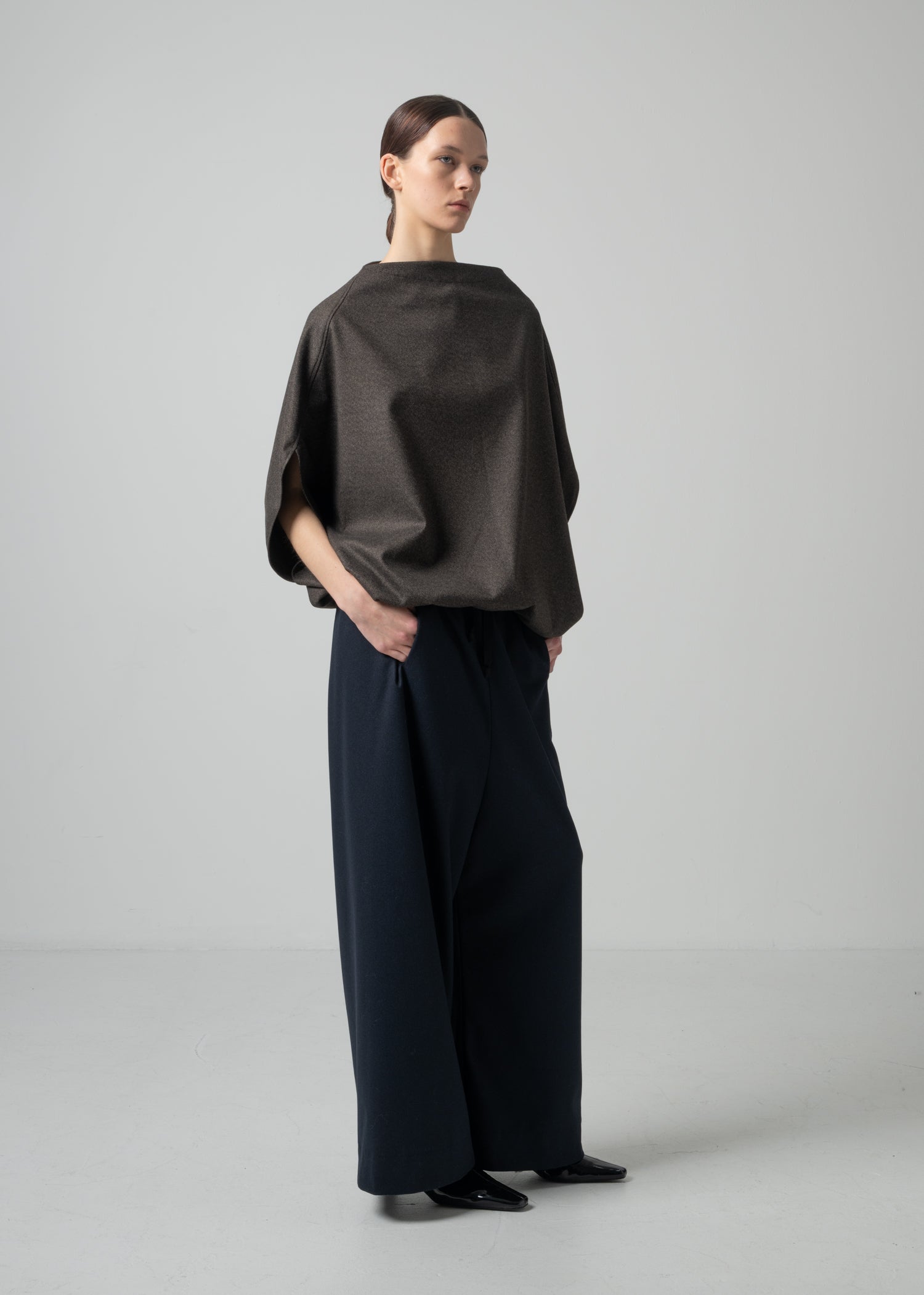 57 BELLE TOP / FLANNEL KNIT TWILL - C15