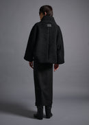 Short raglan jacket, stand collar, black, cogthebigsmoke, one size fits all, sustainable fashion, less is more, made in Japan, quiet luxury, minimalist