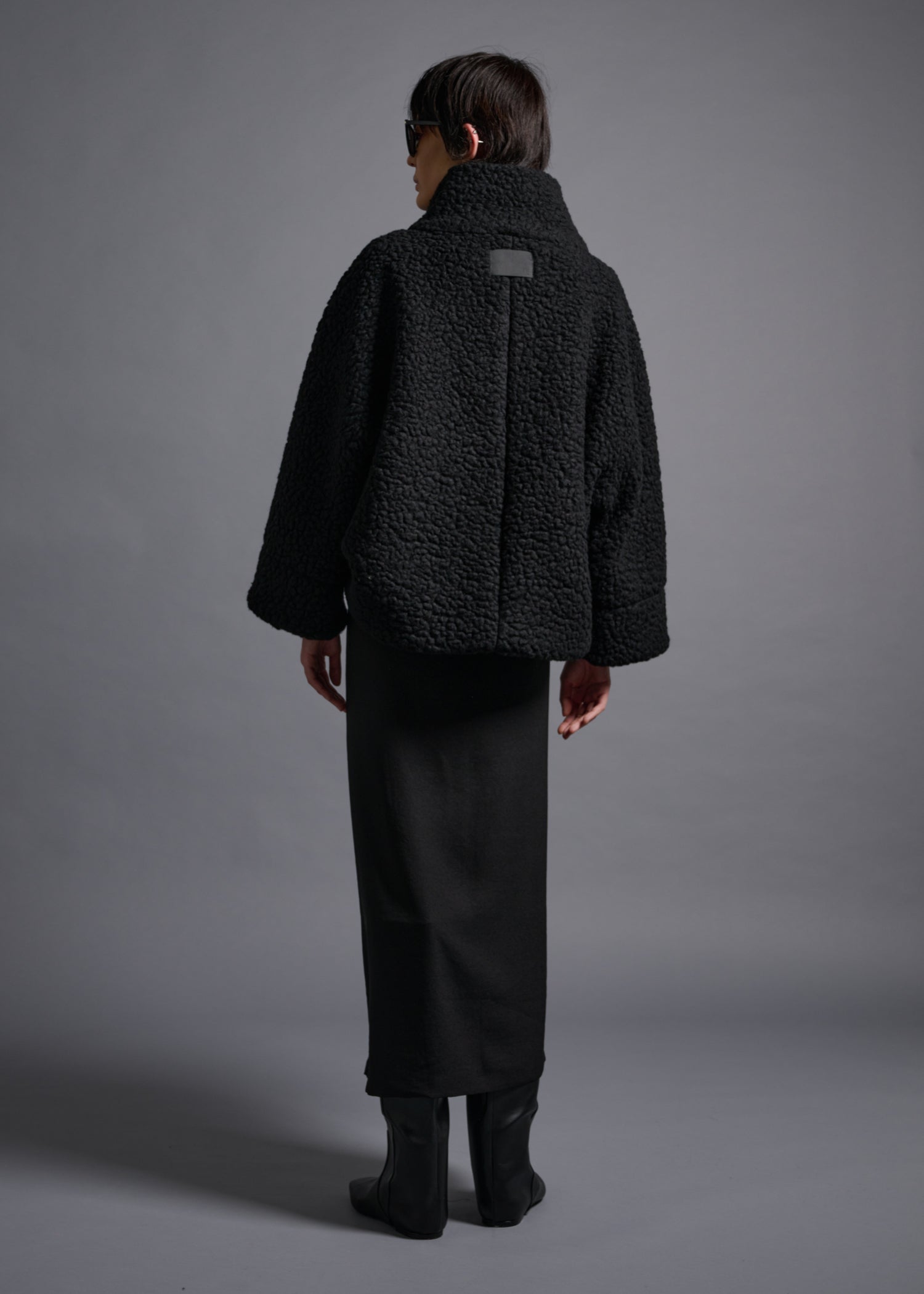 59 MILAN STAND COLLAR BLOUSON / WOOL AIRY LIGHT BOUCLE JERSEY - C13