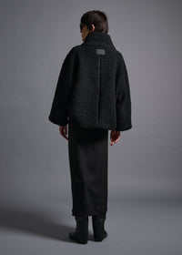 Short raglan jacket, stand collar, black, cogthebigsmoke, one size fits all, sustainable fashion, less is more, made in Japan, quiet luxury, minimalist