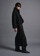 Short raglan jacket, stand collar, black, cogthebigsmoke, one size fits all, sustainable fashion, less is more, made in Japan, quiet luxury, minimalist