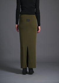 pencil skirt, olive, cogthebigsmoke, one size fits all, sustainable fashion, less is more, made in Japan, quiet luxury, minimalist