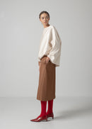 05 OPHELIA BOAT NECK TOP / DUCHESS SATIN STRETCH - C15